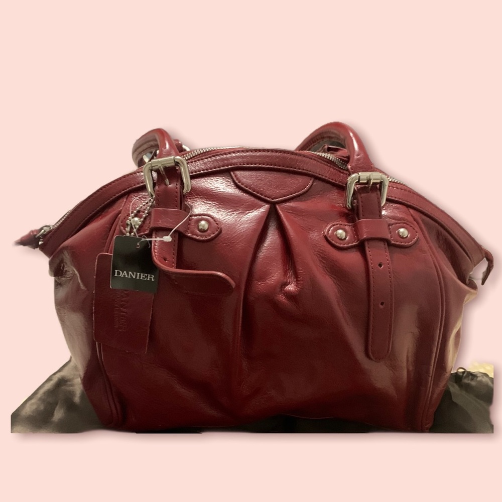 Danier Red Leather Shoulder Bag